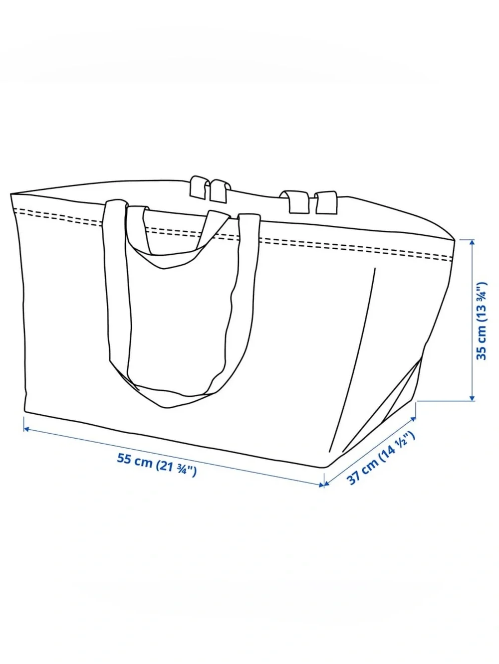 IKEA Frakta 5 Huge Blue Tote Bag with 2 set of Straps Great for grocery shopping